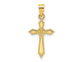 FJC Finejewelers 10 kt Yellow Gold with Engraved Edges Cross Charm 18 x 12 mm