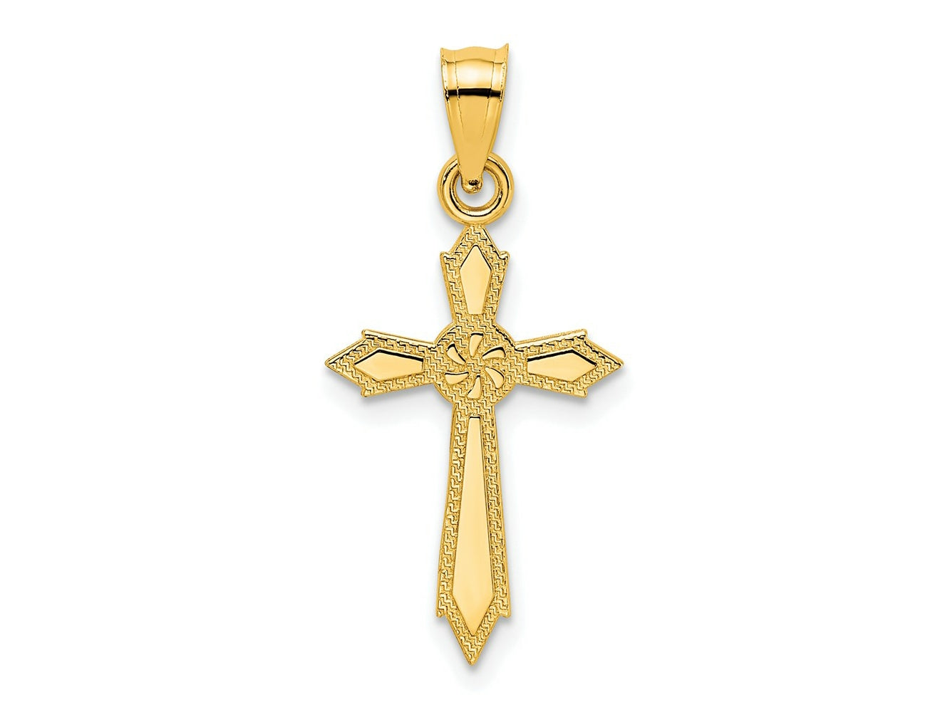 FJC Finejewelers 10 kt Yellow Gold with Engraved Edges Cross Charm 18 x 12 mm