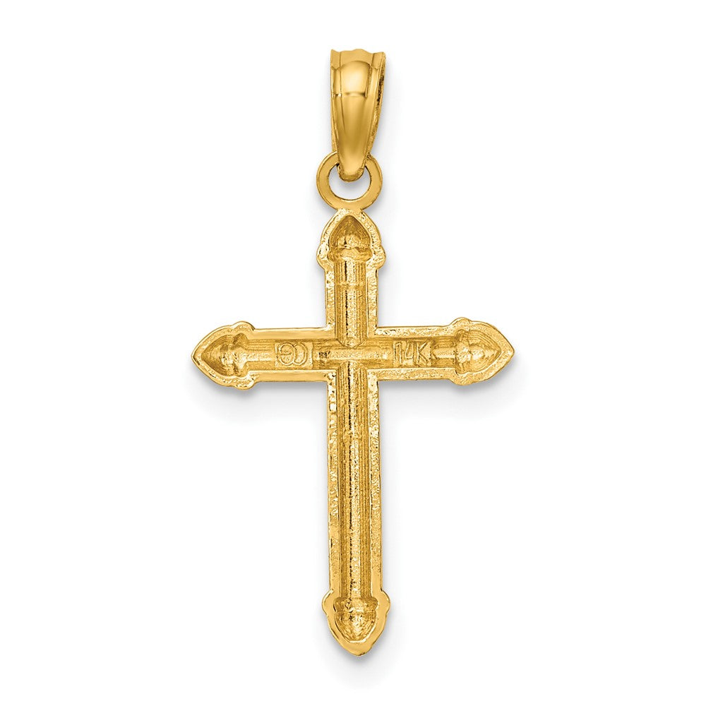 FJC Finejewelers 10 kt Yellow Gold Polished with Scroll Design Cross Charm 22 x 12 mm