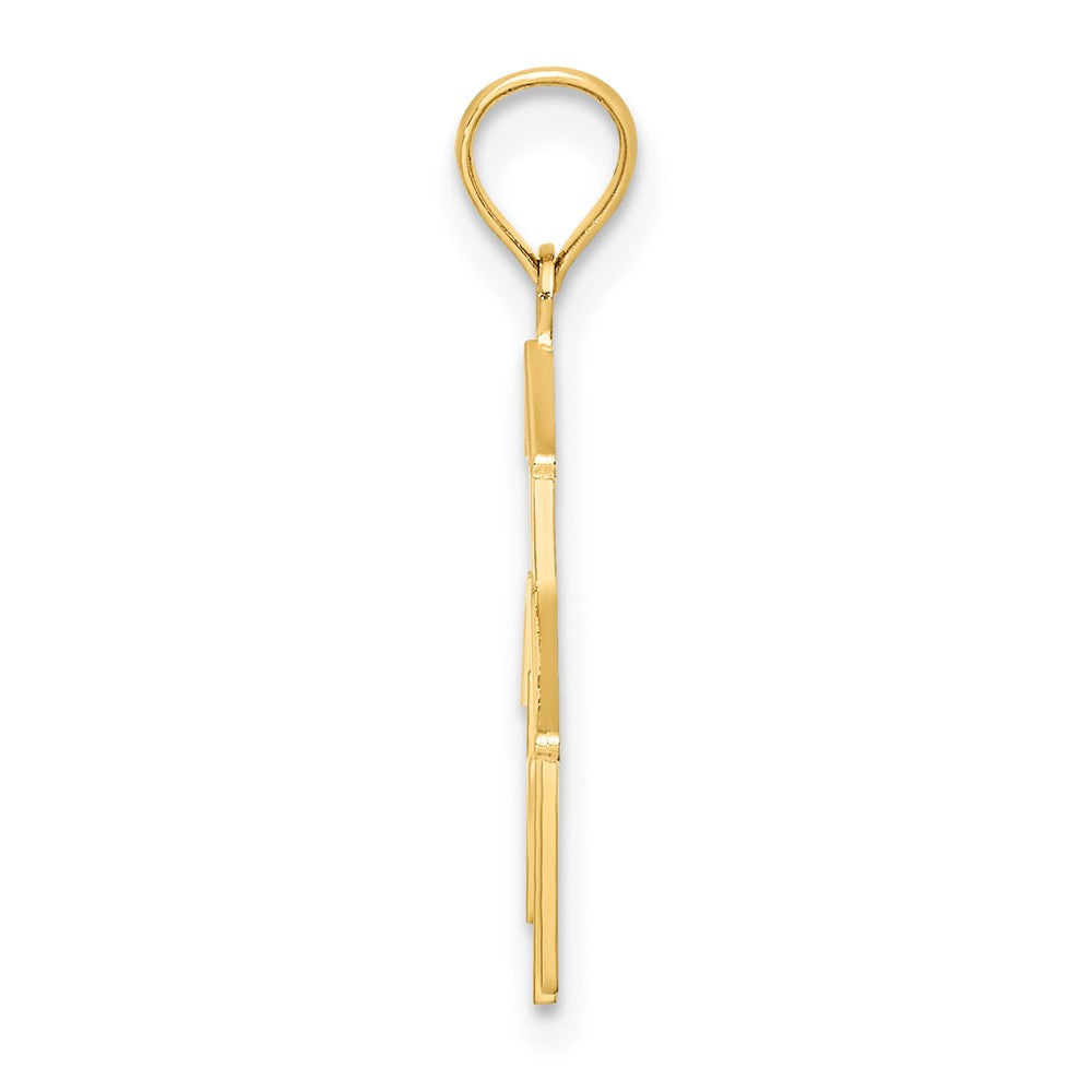 FJC Finejewelers 10 kt Yellow Gold Church with Cross On Door Charm 21 x 15 mm