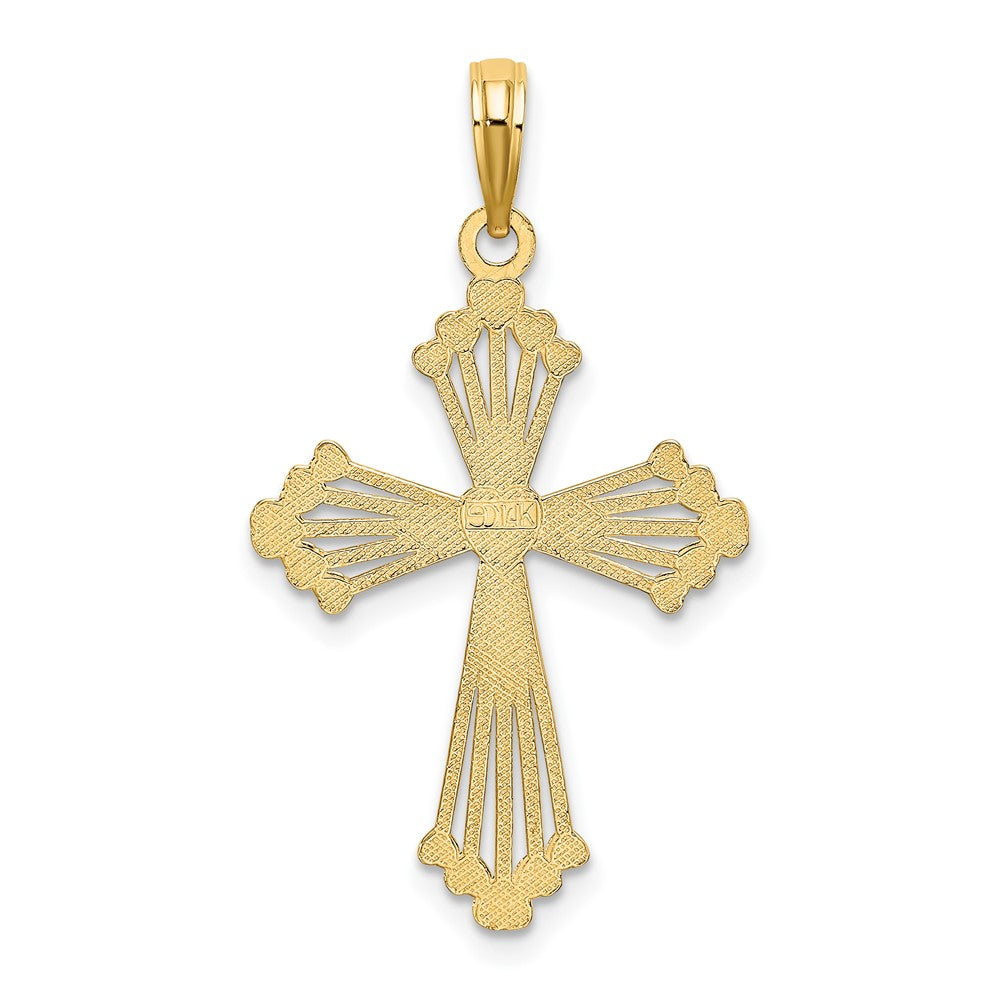 FJC Finejewelers 10 kt Yellow Gold Cross with Heart Center Charm 25 x 20 mm