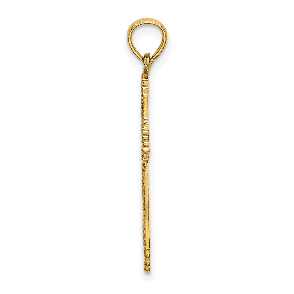 FJC Finejewelers 10 kt Yellow Gold with Pointed Ends Fancy Cross Charm 24 mm
