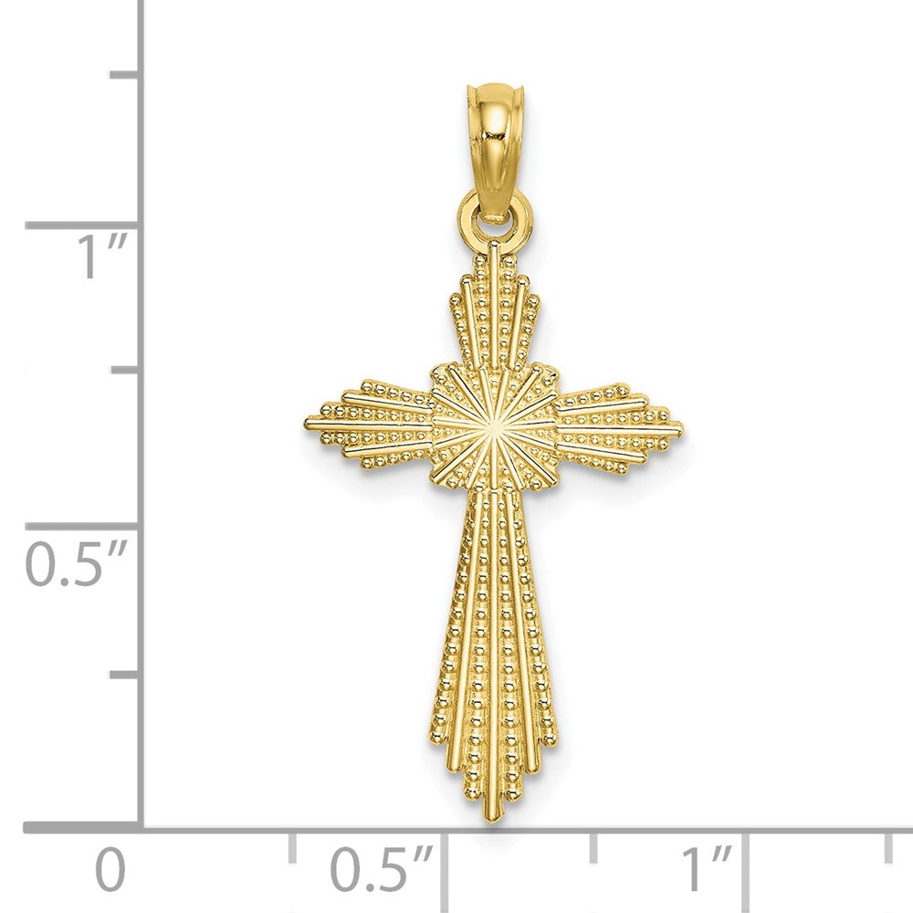 FJC Finejewelers 10 kt Yellow Gold with Pointed Ends Fancy Cross Charm 24 mm