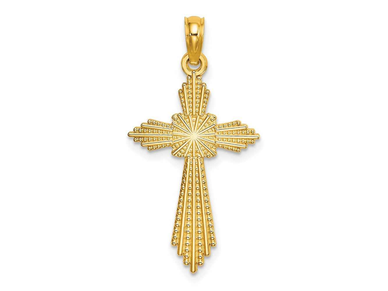 FJC Finejewelers 10 kt Yellow Gold with Pointed Ends Fancy Cross Charm 24 mm