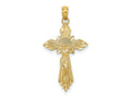 FJC Finejewelers 10 kt Yellow Gold Bright Cut Crucifix Charm 31 mm