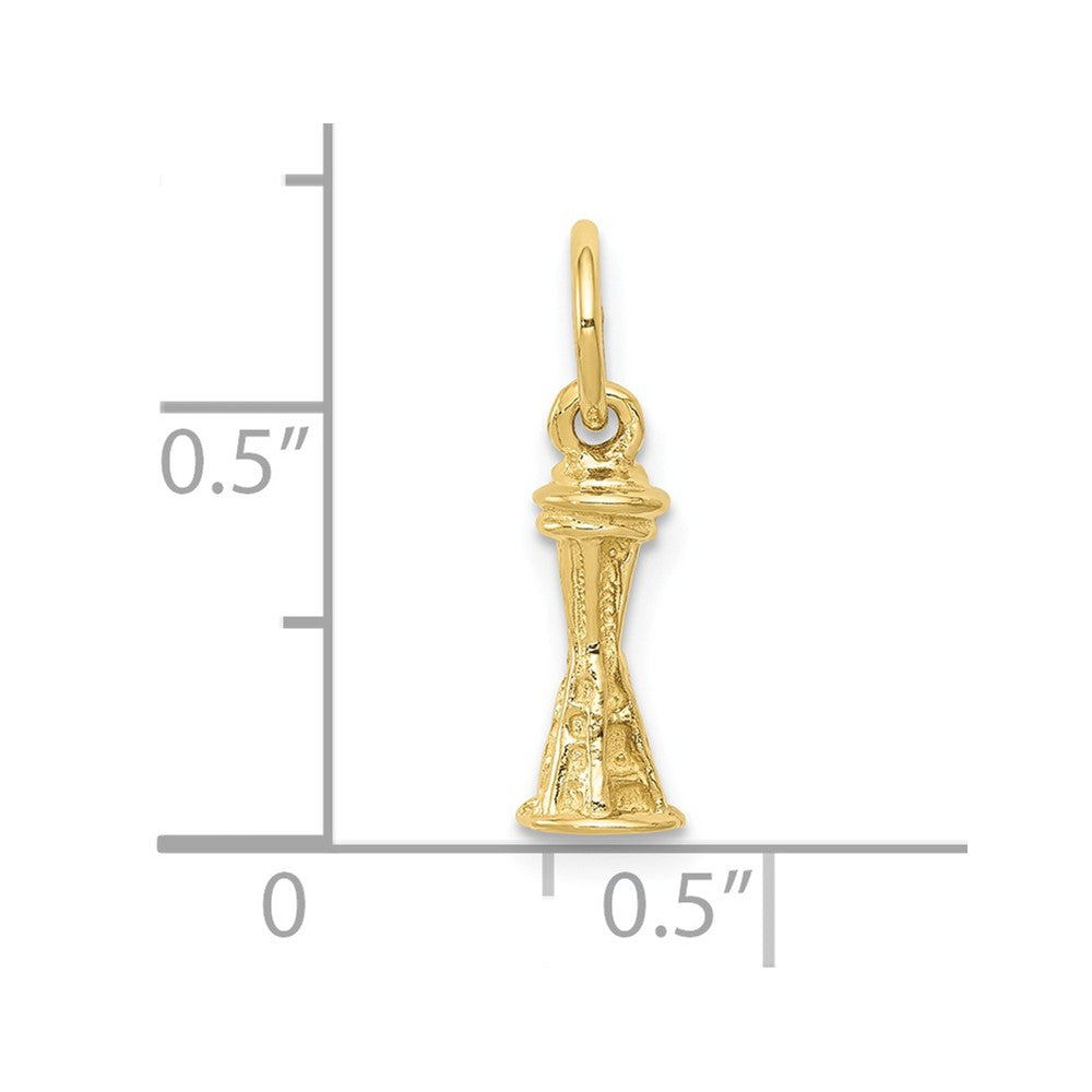 FJC Finejewelers 10 kt Yellow Gold Solid Polished 3-D Space Needle Charm 16 x 5 mm