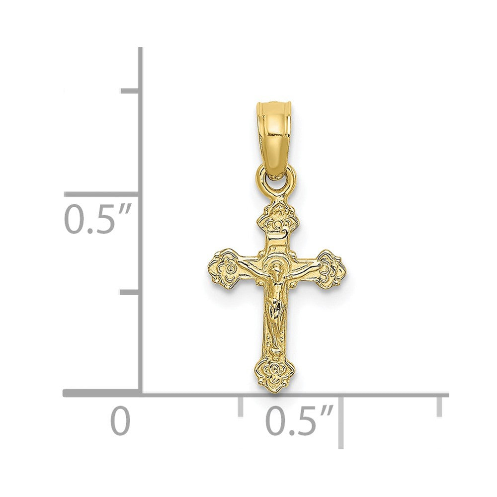 FJC Finejewelers 10 kt Yellow Gold Mini Crucifix W/ Fancy Tips Charm 17 x 8 mm