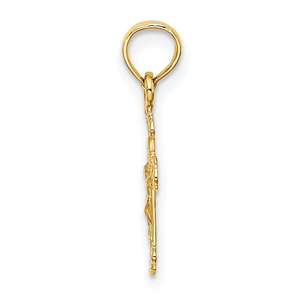 FJC Finejewelers 10 kt Yellow Gold Mini Crucifix W/ Fancy Tips Charm 17 x 8 mm