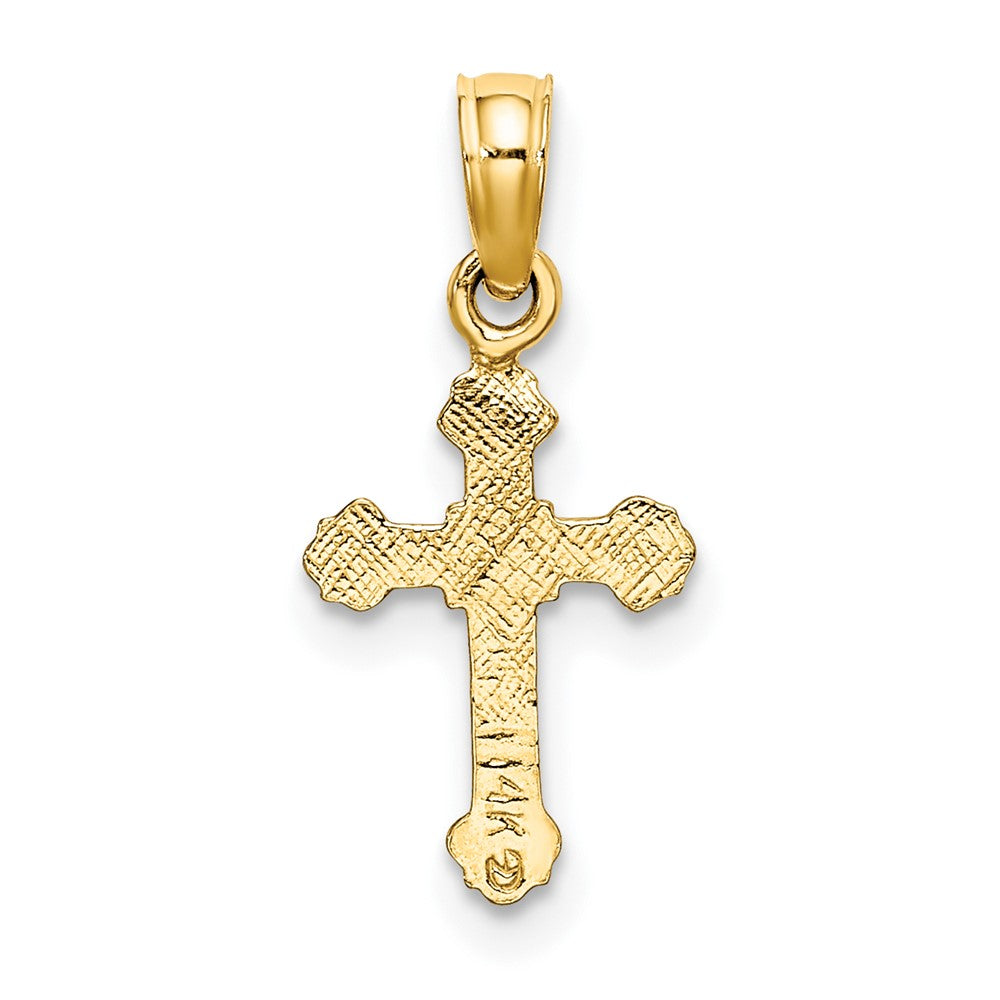 FJC Finejewelers 10 kt Yellow Gold Mini Crucifix W/ Fancy Tips Charm 17 x 8 mm