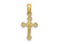 FJC Finejewelers 10 kt Yellow Gold Mini Crucifix W/ Fancy Tips Charm 17 x 8 mm