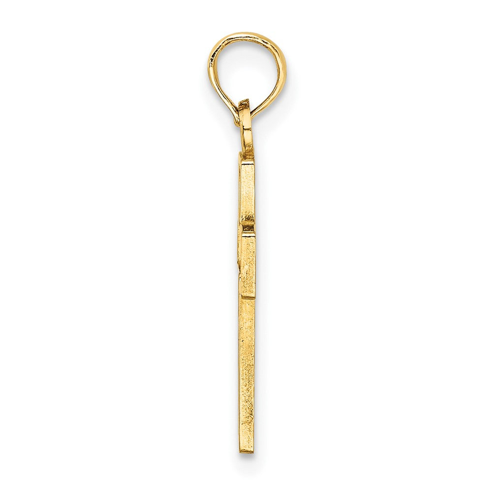 FJC Finejewelers 10 kt Yellow Gold Flower In Cross Charm 16 mm