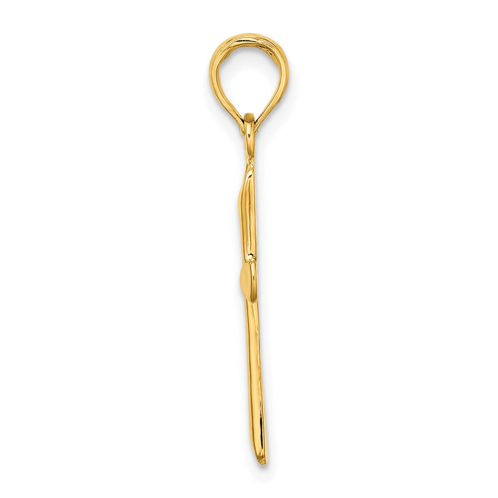 FJC Finejewelers 10 kt Yellow Gold Polished Beveled Tip Cross Charm 25 x 13 mm