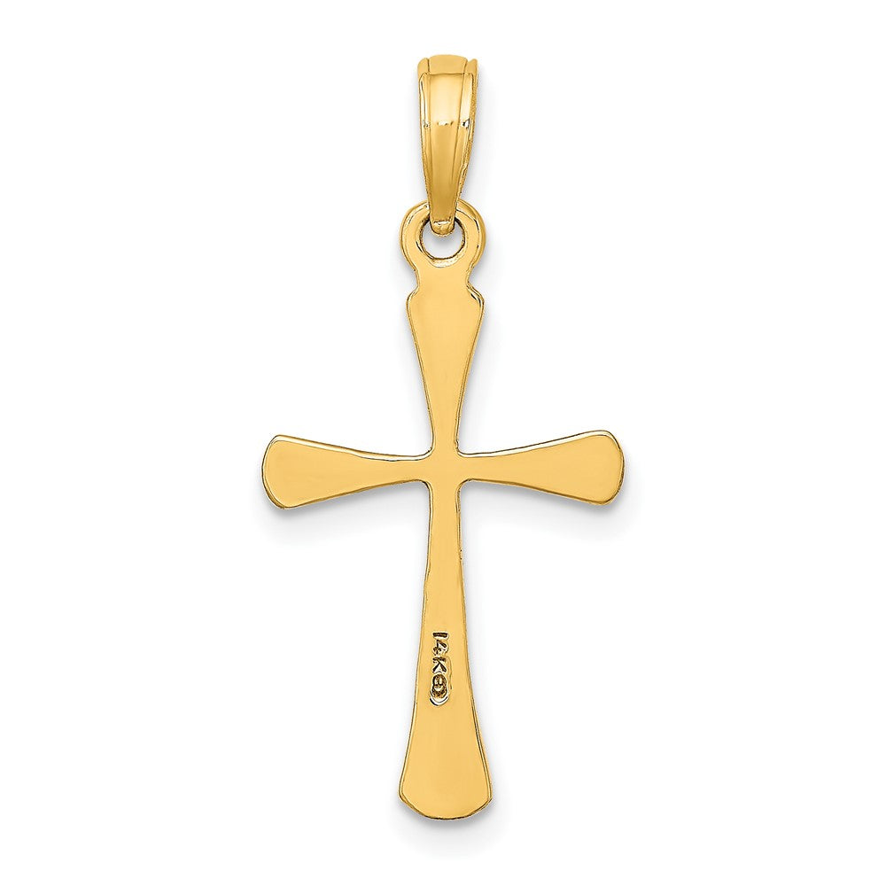 FJC Finejewelers 10 kt Yellow Gold Polished Beveled Tip Cross Charm 25 x 13 mm