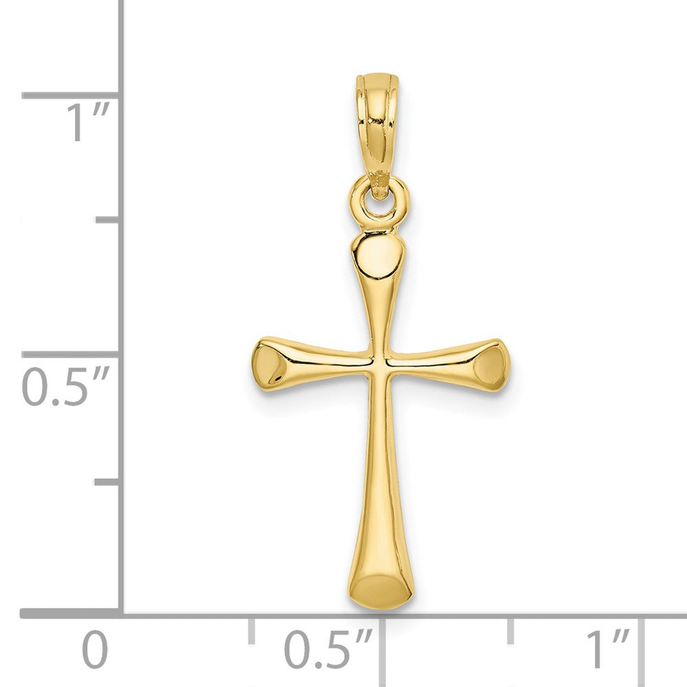 FJC Finejewelers 10 kt Yellow Gold Polished Beveled Tip Cross Charm 25 x 13 mm