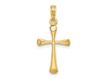 FJC Finejewelers 10 kt Yellow Gold Polished Beveled Tip Cross Charm 25 x 13 mm