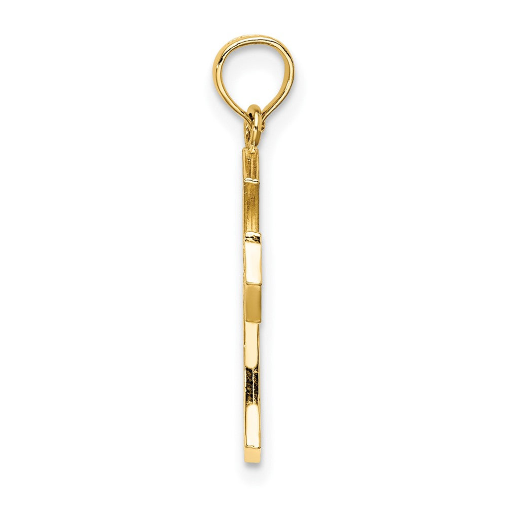 FJC Finejewelers 10 kt Yellow Gold Textured Cut-Out Center Cross Charm 17 mm