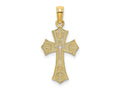 FJC Finejewelers 10 kt Yellow Gold Textured Cut-Out Center Cross Charm 17 mm