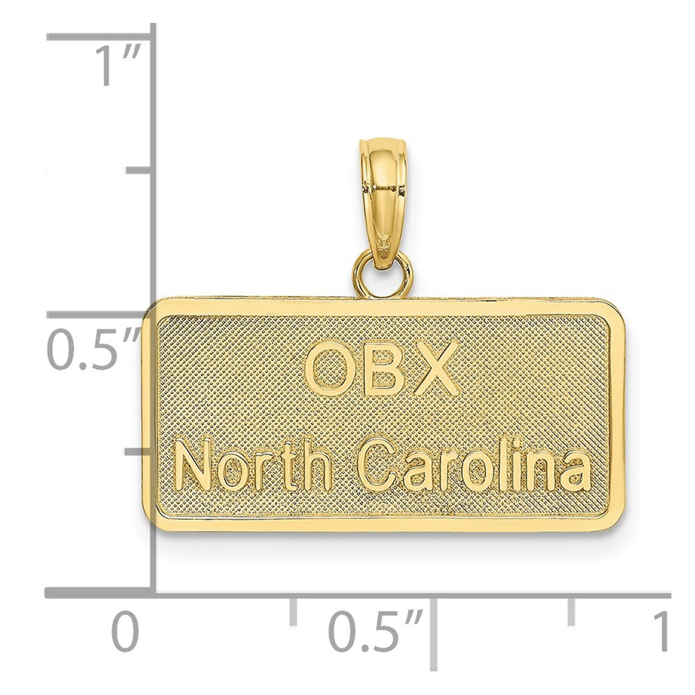 FJC Finejewelers 10 kt Yellow Gold OBX NORTH CAROLINA License Plate Charm 17 x 23 mm