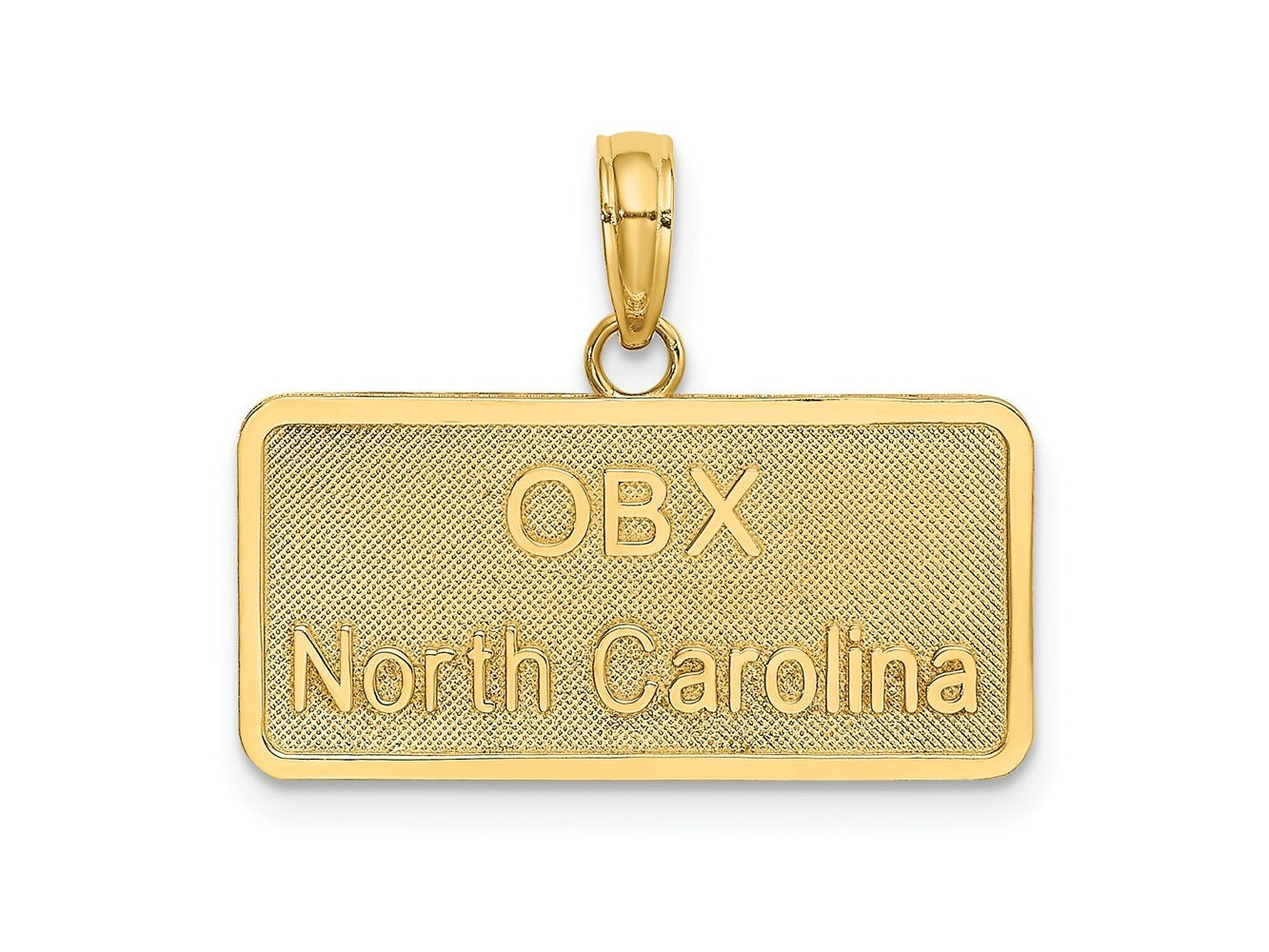 FJC Finejewelers 10 kt Yellow Gold OBX NORTH CAROLINA License Plate Charm 17 x 23 mm