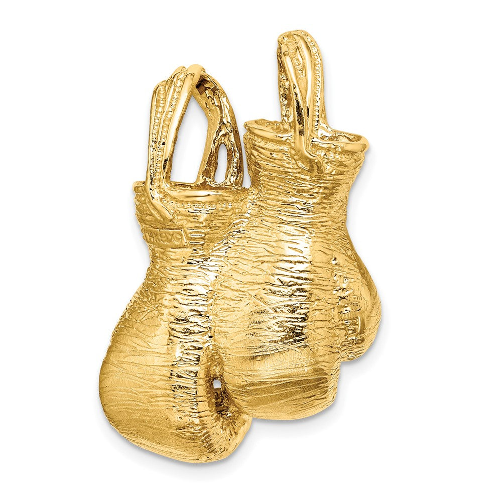FJC Finejewelers 10 kt Yellow Gold 3-D Textured Double Boxing Gloves Charm 34 x 21 mm