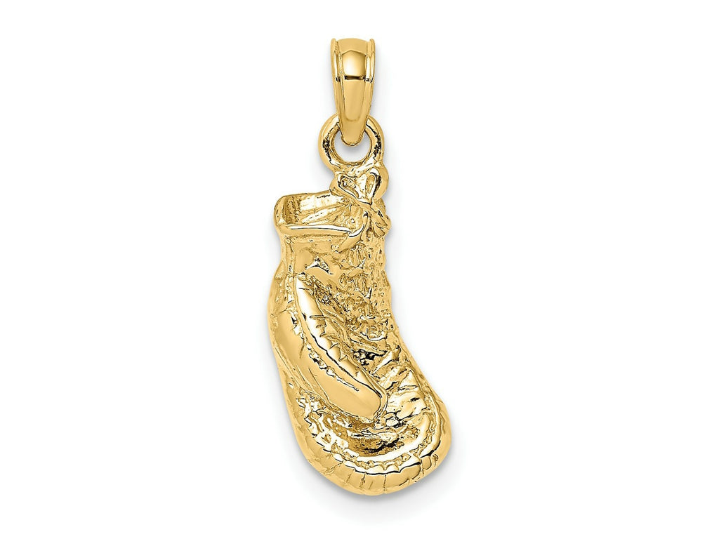 FJC Finejewelers 10 kt Yellow Gold 2-D Polished / Textured Single Boxing Glove Charm 16 x 7 mm