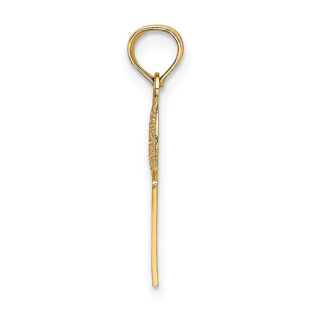 FJC Finejewelers 10 kt Yellow Gold #1 Basketball with Hoop Charm 15 x 15 mm