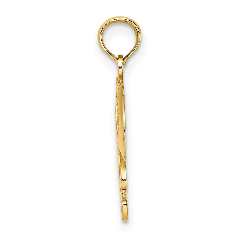 FJC Finejewelers 10 kt Yellow Gold #1 Football with Helmet Charm 14 x 14 mm