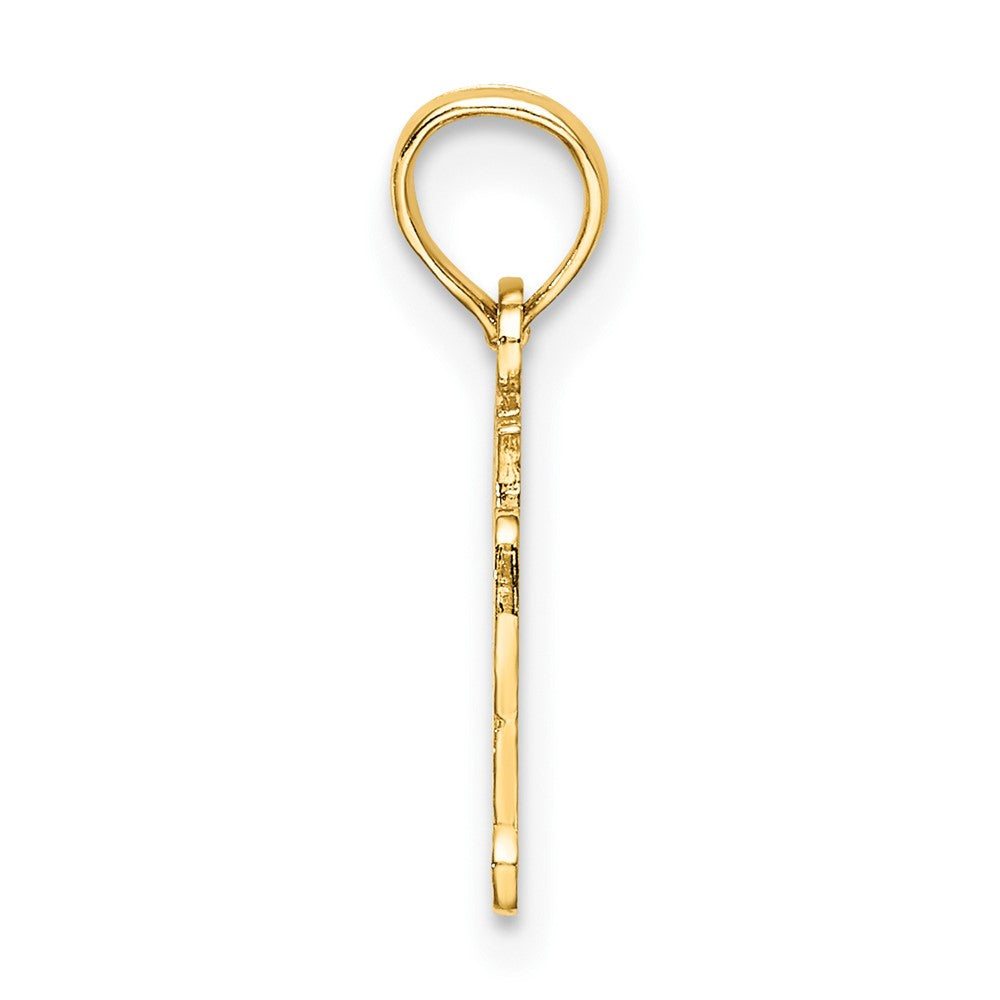 FJC Finejewelers 10 kt Yellow Gold Polished and Engraved OY VEY Charm 15 mm