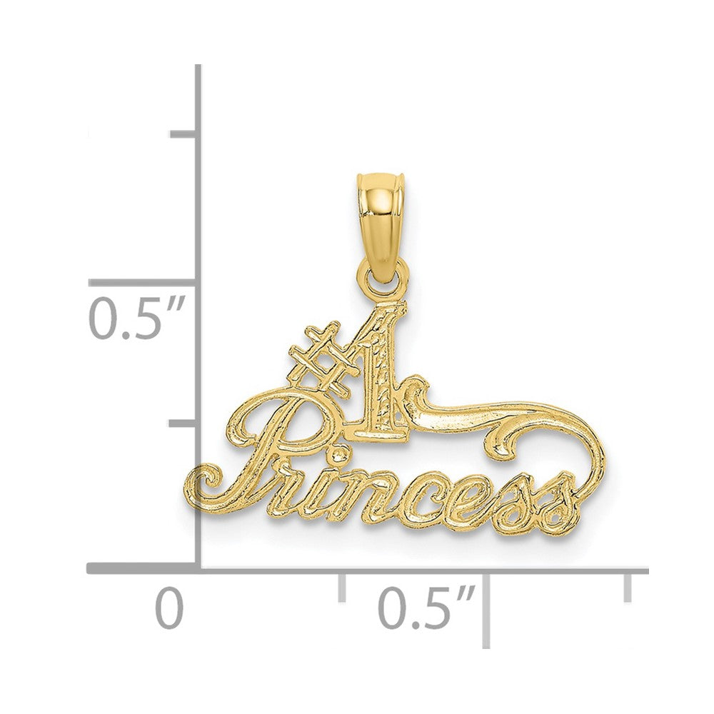 FJC Finejewelers 10 kt Yellow Gold #1 PRINCESS Charm 10 x 19 mm