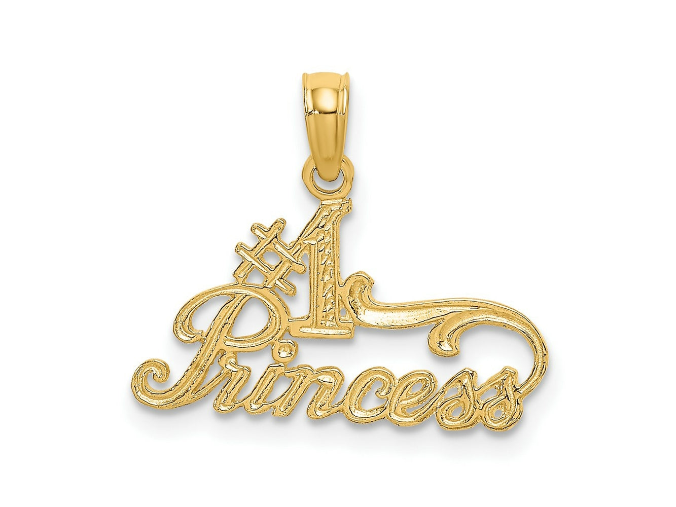 FJC Finejewelers 10 kt Yellow Gold #1 PRINCESS Charm 10 x 19 mm