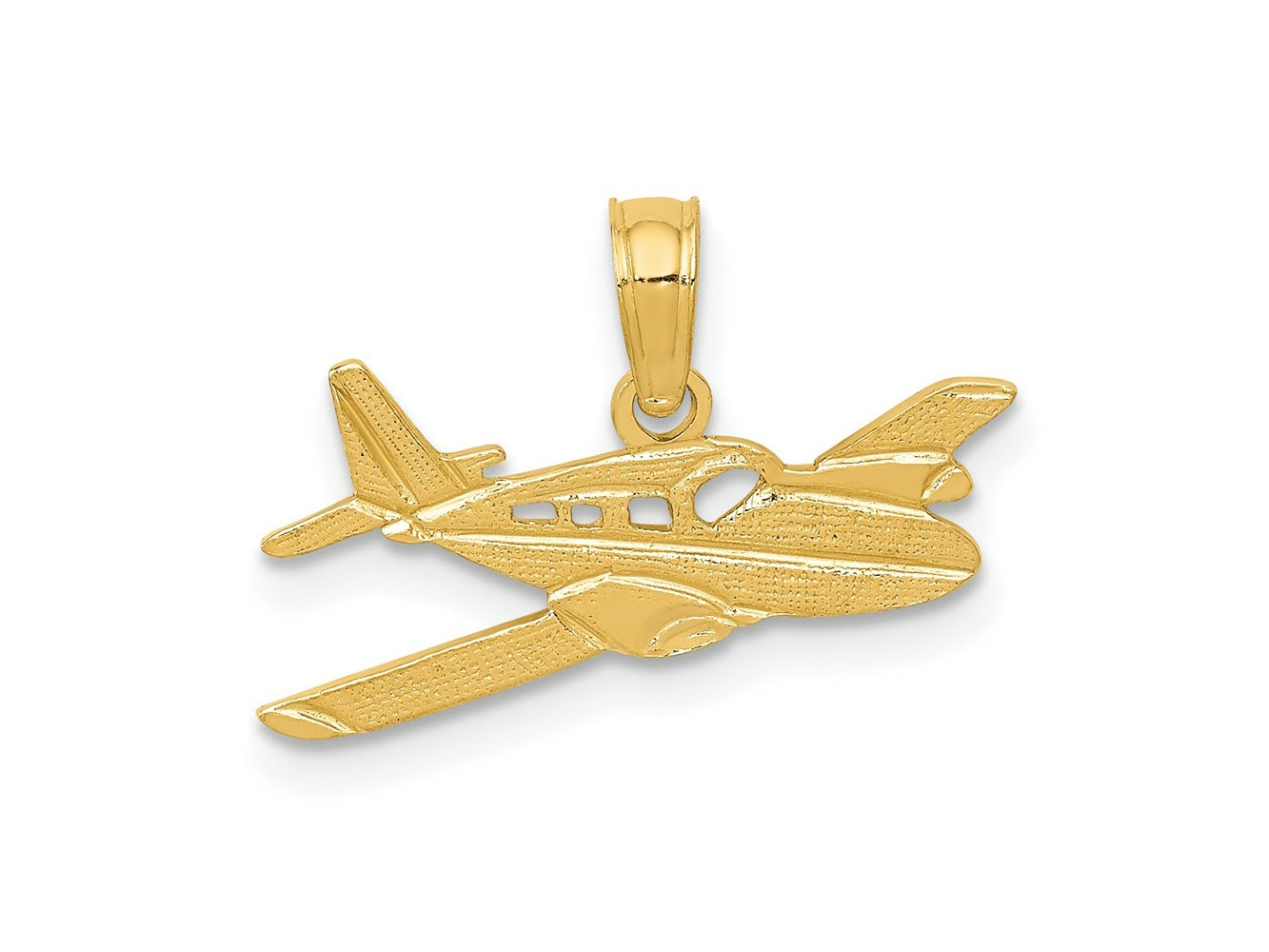 FJC Finejewelers 10 kt Yellow Gold Cessna Plane Charm 12 x 19 mm