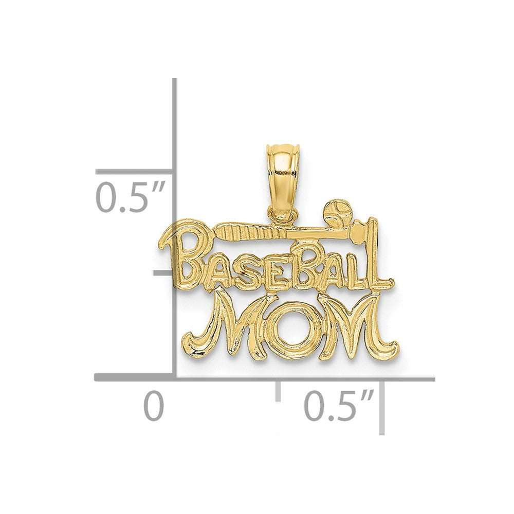 FJC Finejewelers 10 kt Yellow Gold BASEBALL MOM Charm 10 x 15 mm