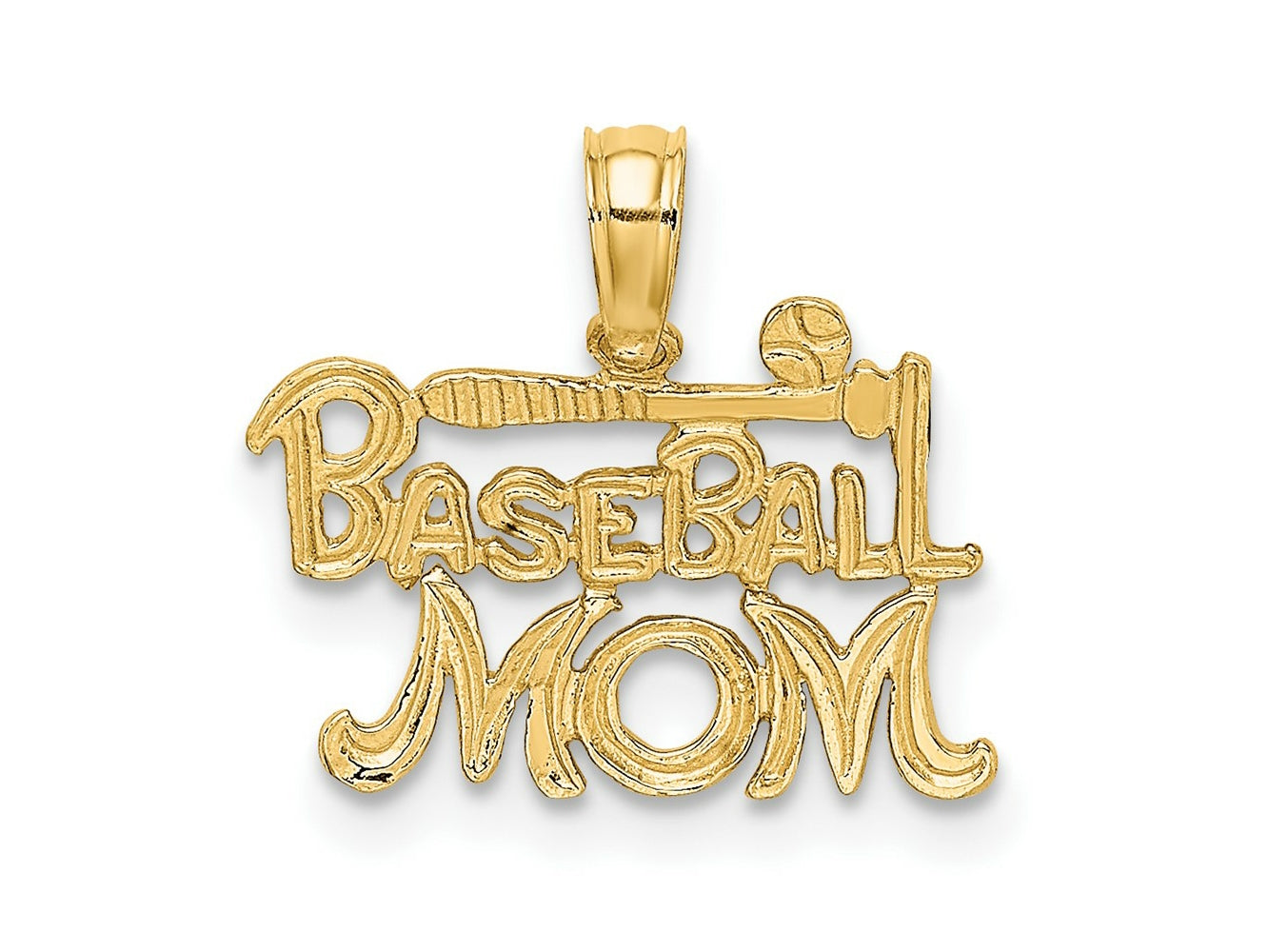 FJC Finejewelers 10 kt Yellow Gold BASEBALL MOM Charm 10 x 15 mm