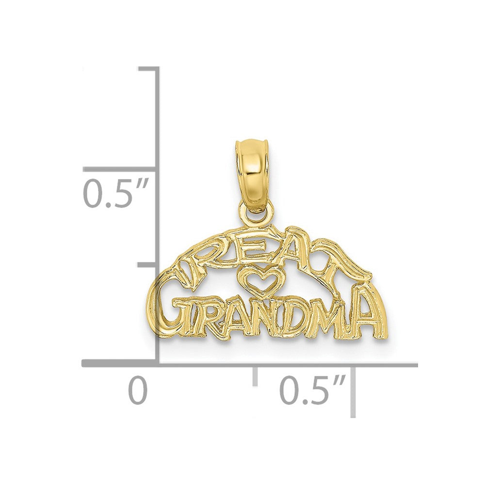 FJC Finejewelers 10 kt Yellow Gold Block and Engraved GREAT GRANDMA Charm 11 x 16 mm
