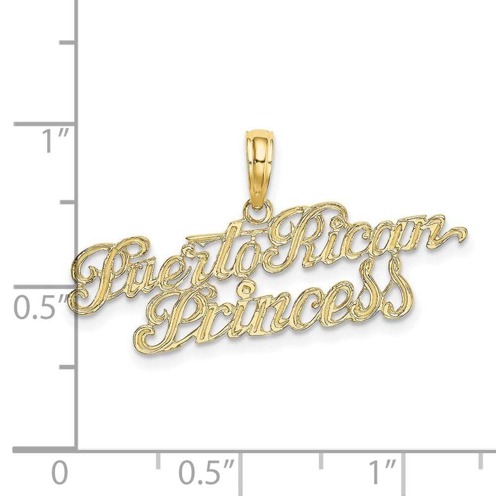 FJC Finejewelers 10 kt Yellow Gold PUERTO RICAN PRINCESS Charm 10 x 32 mm