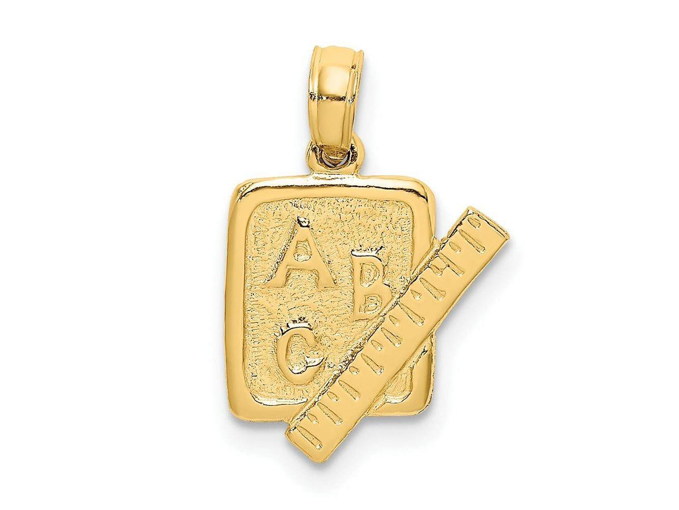 FJC Finejewelers 10 kt Yellow Gold School Book and Ruler Charm 8 x 27 mm