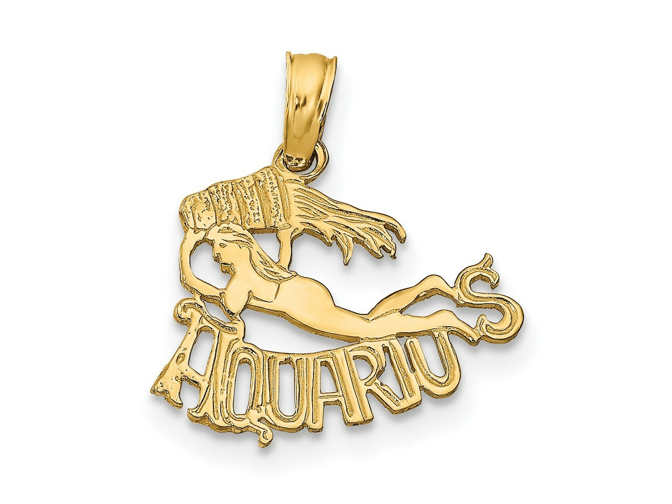 FJC Finejewelers 10 kt Yellow Gold AQUARIUS Zodiac Charm 17 x 16 mm