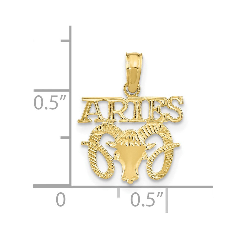 FJC Finejewelers 10 kt Yellow Gold ARIES Zodiac Charm 17 x 13 mm