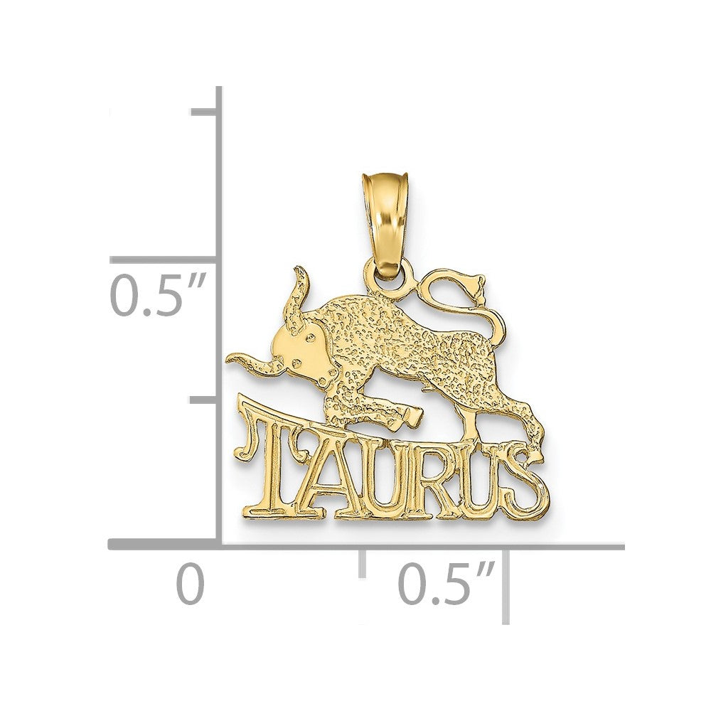 FJC Finejewelers 10 kt Yellow Gold TAURUS Zodiac Charm 15 x 13 mm