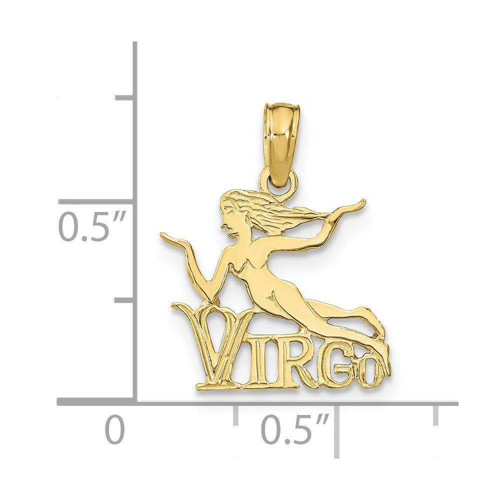 FJC Finejewelers 10 kt Yellow Gold VIRGO Zodiac Charm 17 x 13 mm