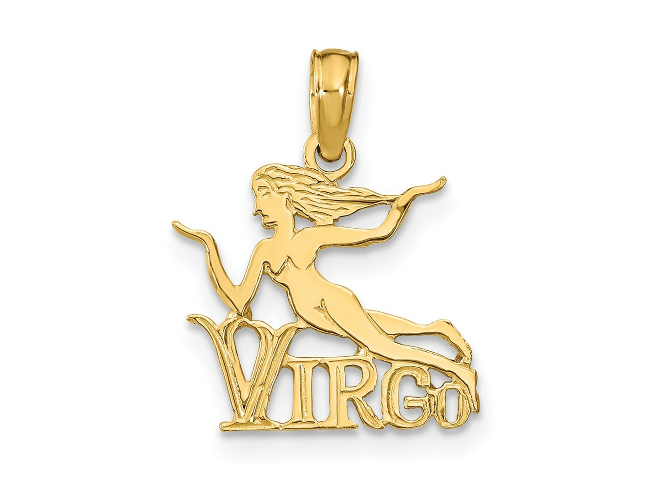 FJC Finejewelers 10 kt Yellow Gold VIRGO Zodiac Charm 17 x 13 mm