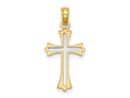 FJC Finejewelers 10 kt Two Tone Gold Two-tone Center Cross Charm 22 x 12 mm