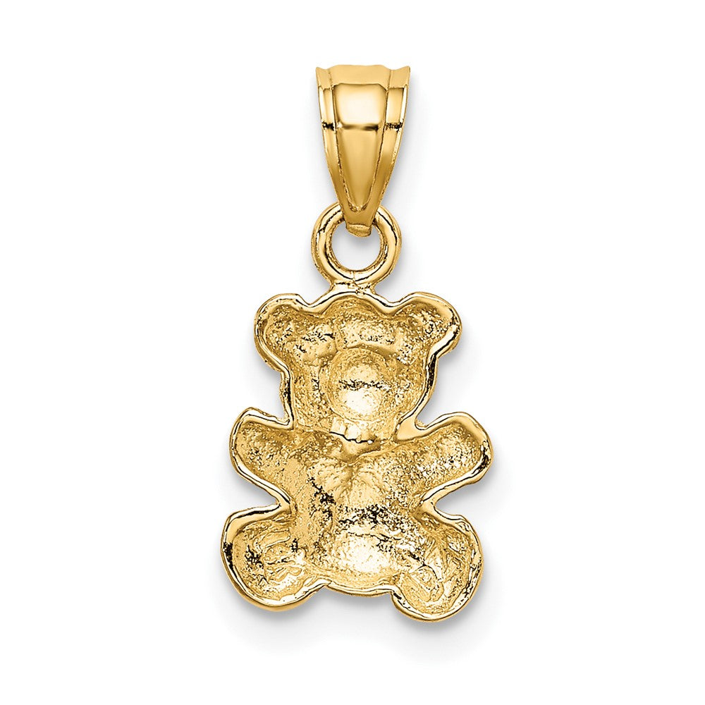 FJC Finejewelers 10 kt Yellow Gold with Rhodium Teddy Bear Charm 14 x 8 mm