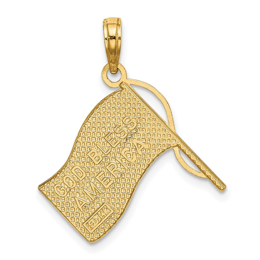 FJC Finejewelers 10 kt Yellow Gold with Rhodium American Flag Charm 17 x 18 mm