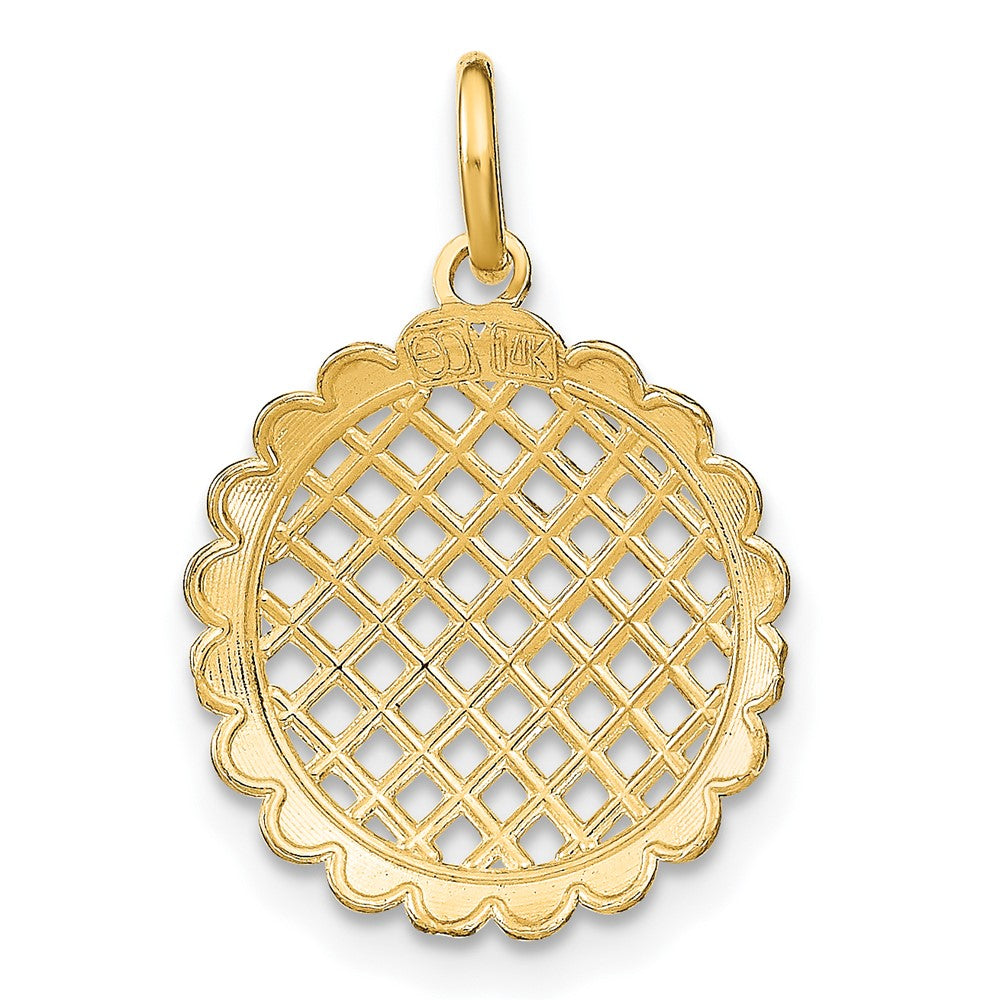 FJC Finejewelers 10 kt Yellow Gold with Rhodium Bright Cut Sunflower Charm Charm 15 mm