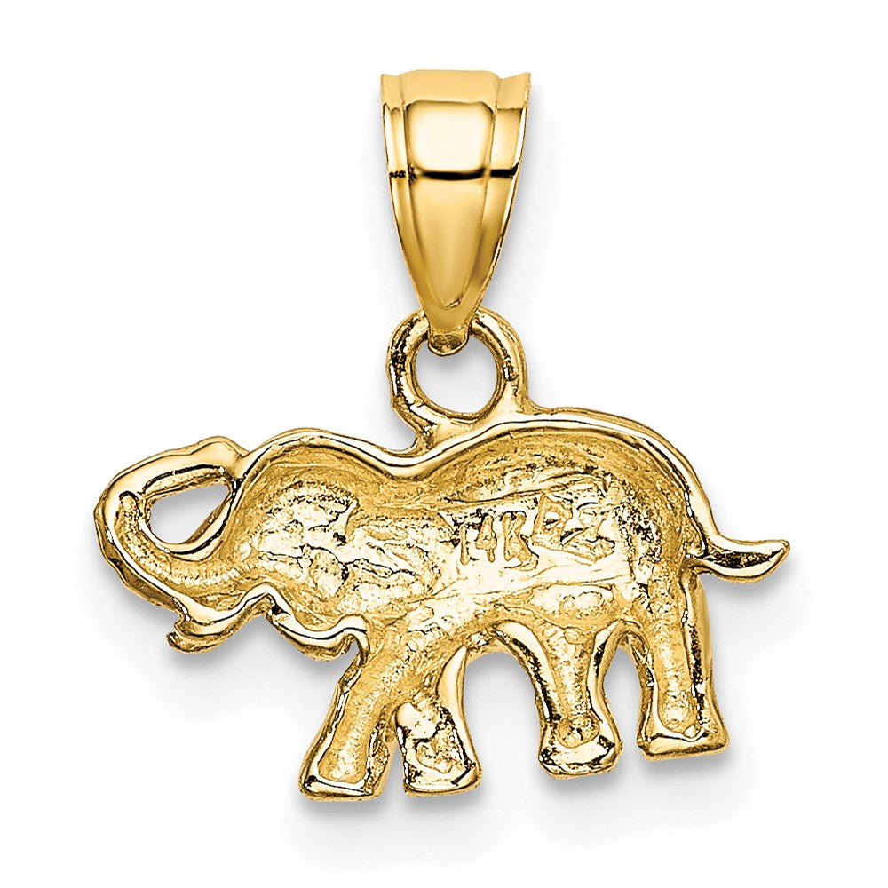 FJC Finejewelers 10 kt Yellow Gold with Rhodium Small Elephant Charm 11 x 13 mm