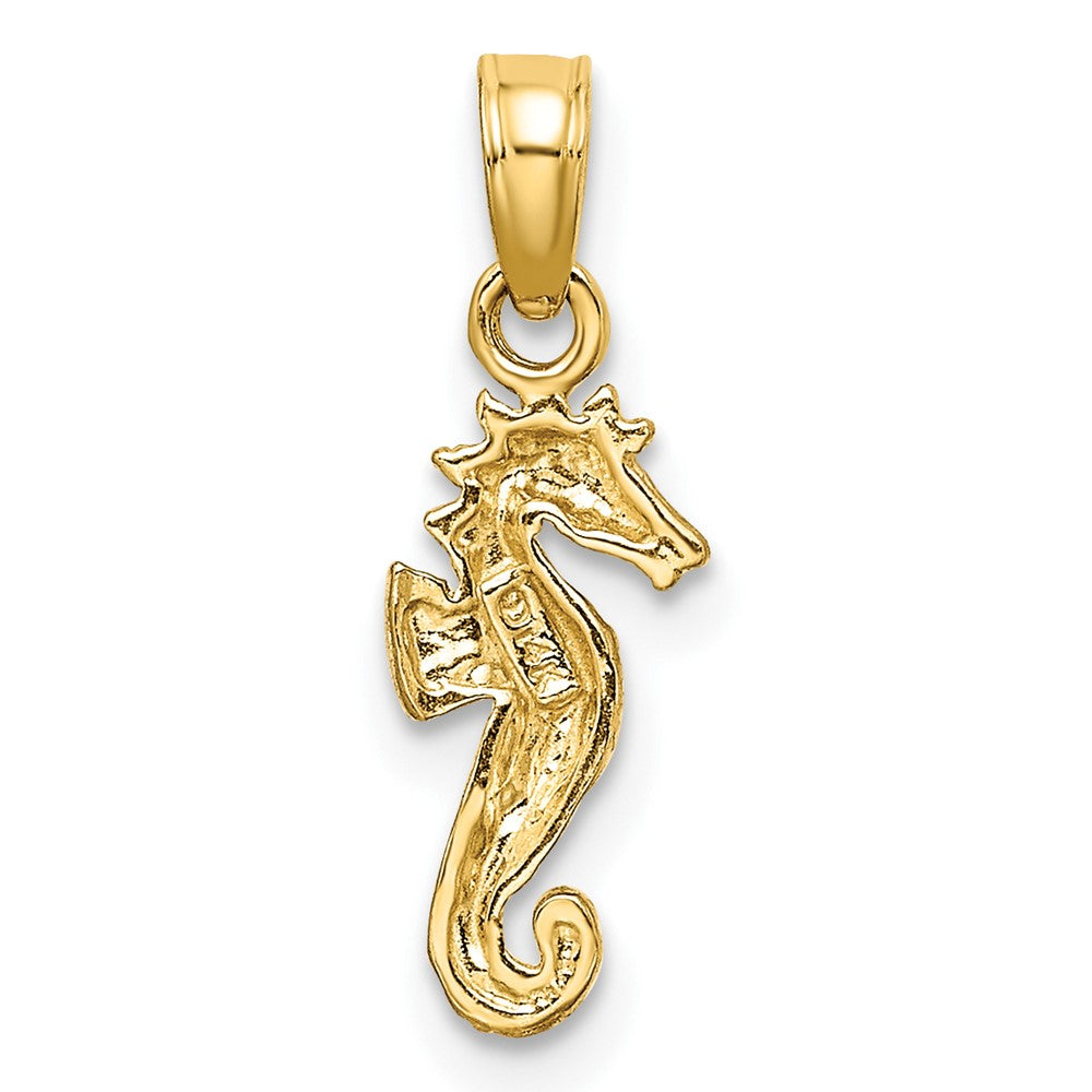 FJC Finejewelers 10 kt Yellow Gold with Rhodium 2-D Seahorse Charm 12 x 6 mm