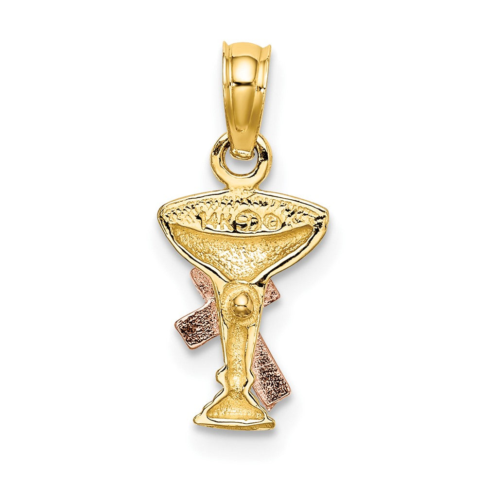 FJC Finejewelers 10 kt Two Tone Gold Two-Tone Communion Cup with Cross Charm 16 x 8 mm