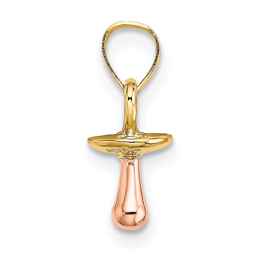 FJC Finejewelers 10 kt Two Tone Gold Two-Tone 3-D Pacifier Charm 11 x 6 mm