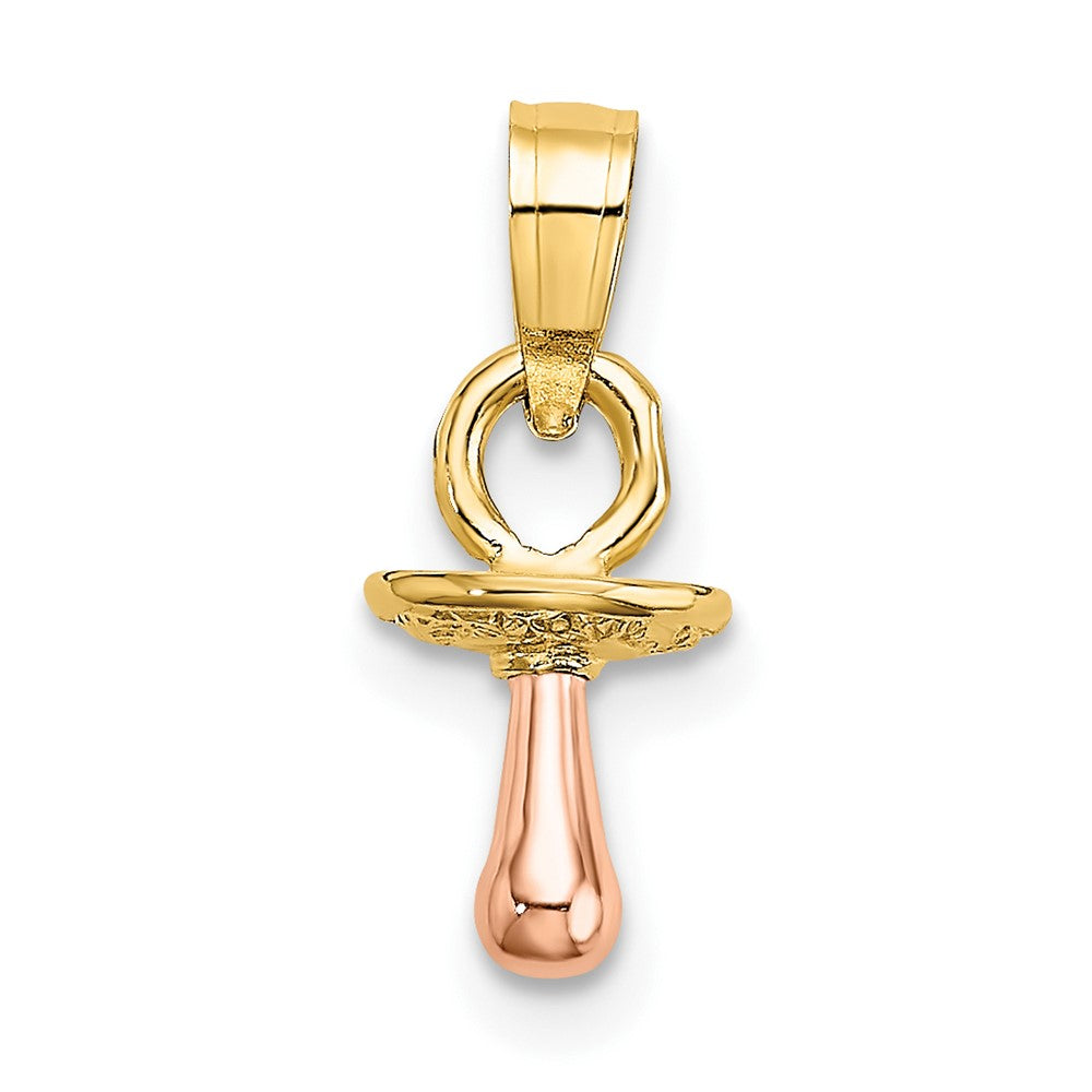 FJC Finejewelers 10 kt Two Tone Gold Two-Tone 3-D Pacifier Charm 11 x 6 mm